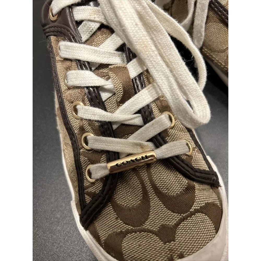 WOMENS COACH SIGNATURE FRANCESCA LACE UP TENNIS ATHLETIC FASHION SHOE 8.5B A5209